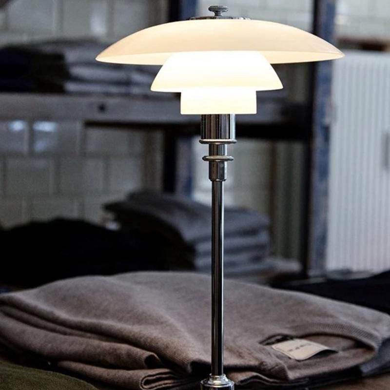 Umbrella Shade Vintage Style Household Table Lamp Nightstand Light Lamp