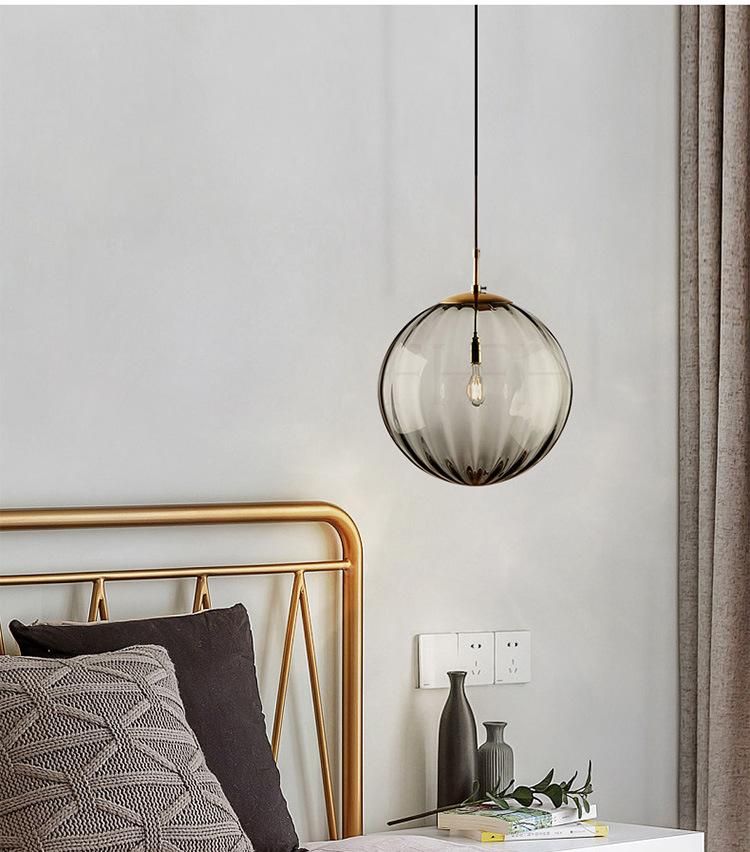 Modern Simple Circle Glass Chandelier Pendant Lamp Bedroom