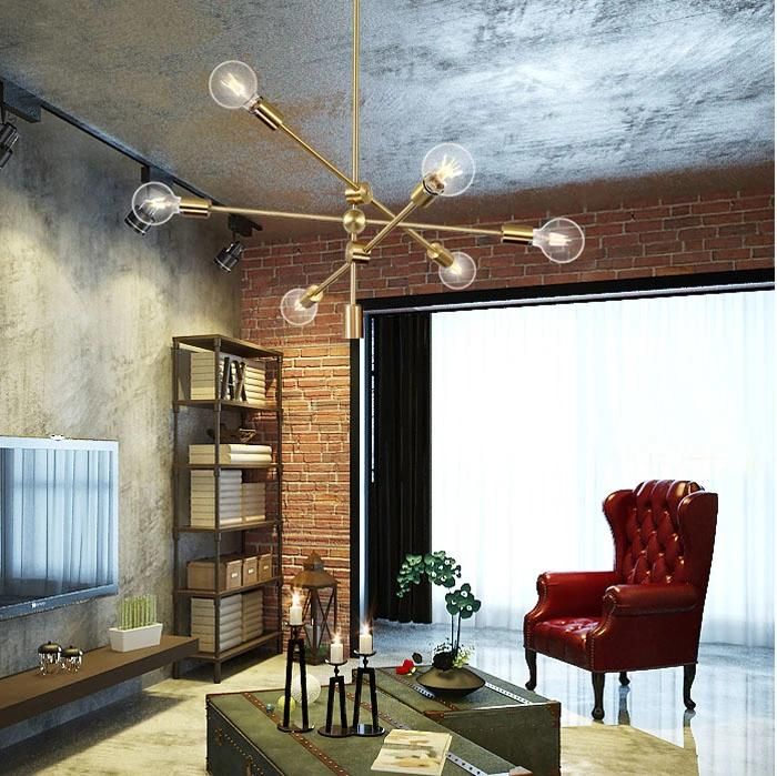 Post Modern Indoor Bronze/Brass/Black Metal Hanging Pendant Lamp Lights for Dining Room