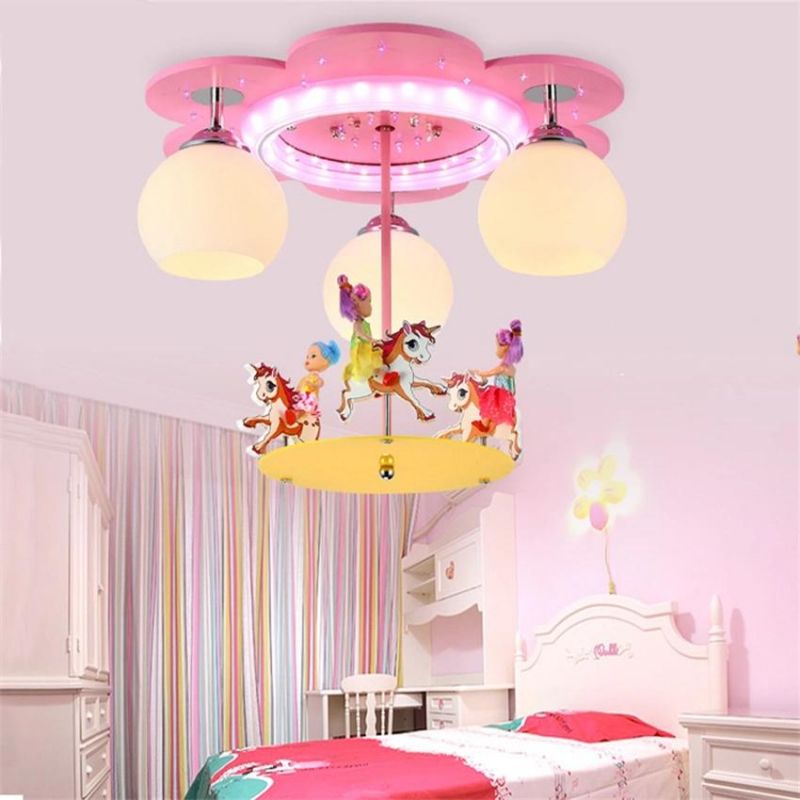 Modern Pink Ceiling Lights Deco Living Room Children Cartoon Princess Chandelier (WH-MA-154)