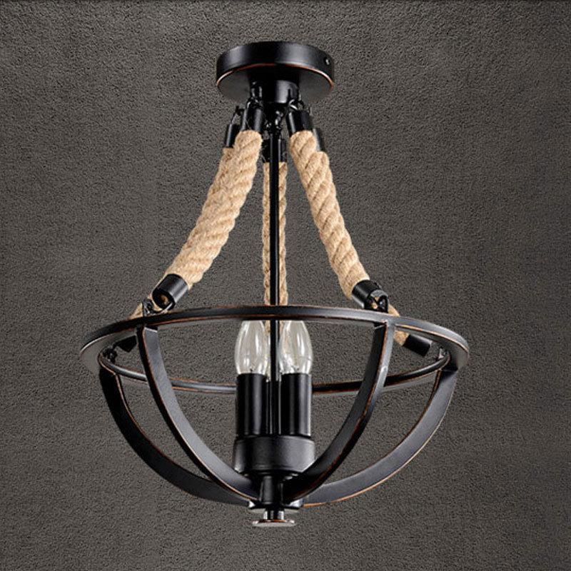 Vintage Loft Hemp Rope Pendant Lamp Restaurant Cafe Light Salon Industrial Pendent Lamp (WH-VP-117)