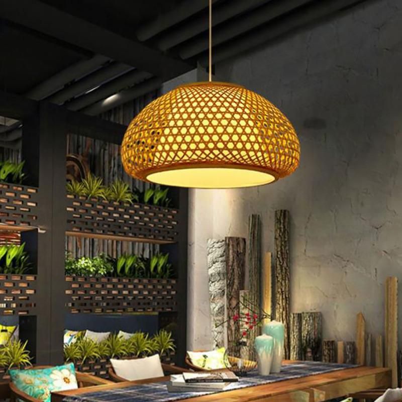 Hand Woven Bamboo Round Chandelier Southeast Asia Bamboo Lights LED Hanging Lamp (WH-WP-47)