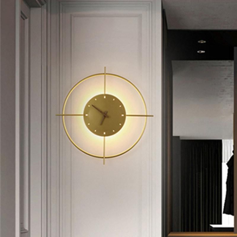 Nordic Designer Rudder Black Gold LED Wall Lamp for Living Room Bedroom Wall Clock Lamp (WH-OR-167)