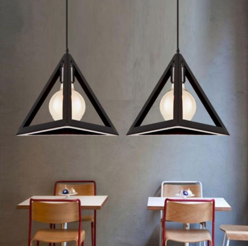 Nordic Simple Style Pendant Lamp Triangle Iron Chandelier for Cafe/Restaurant/Bar