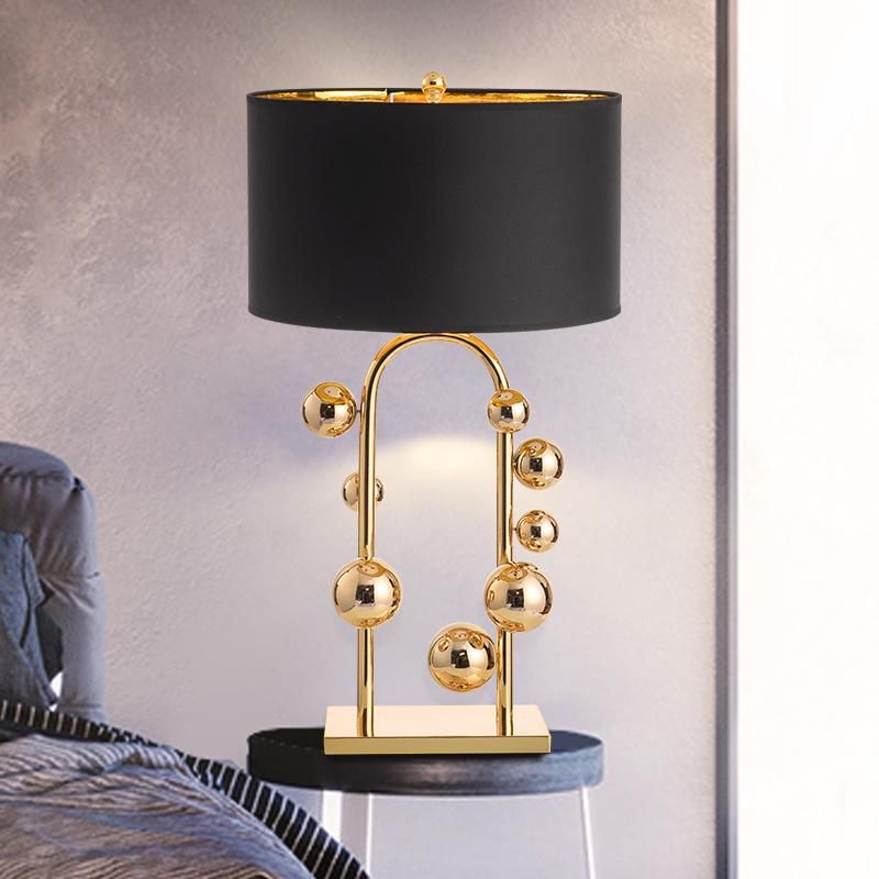 Decorative Post-Modern Glass Desk Table Lamp in Gold for Bedside, Living Room