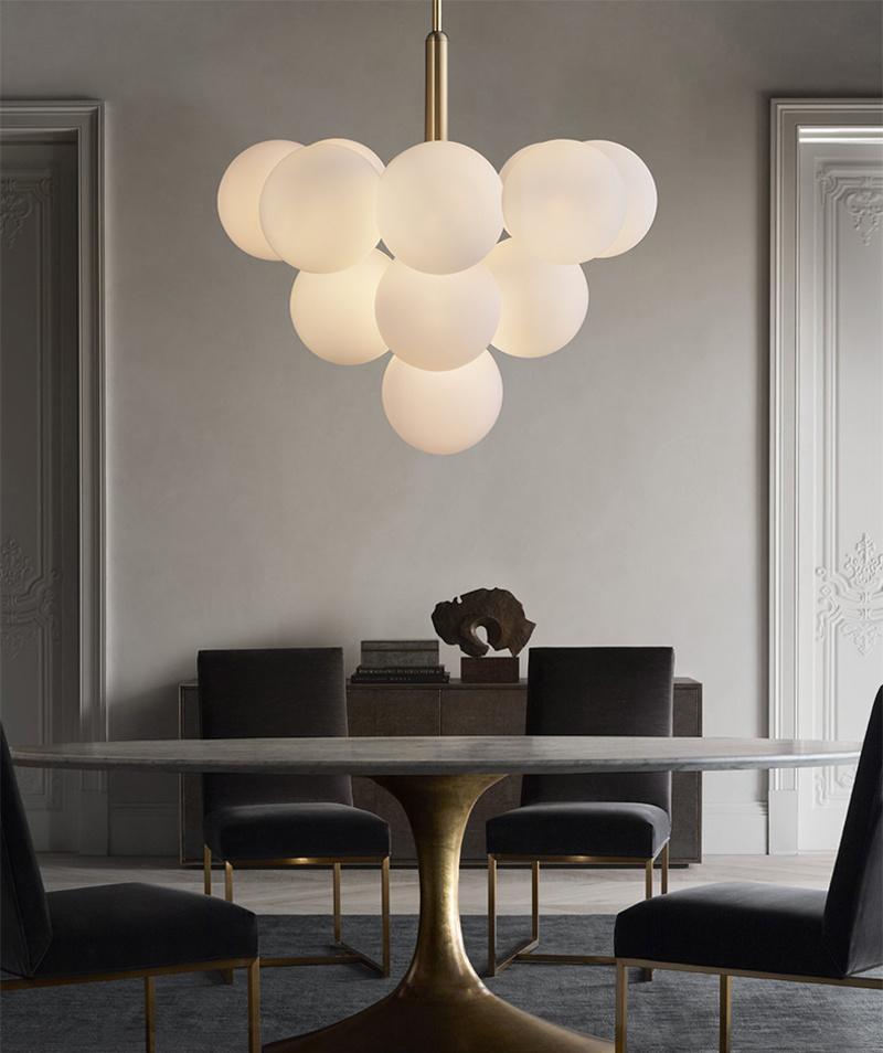 Interior White Glass Ball Modern Pendant Hanging Decorative Light