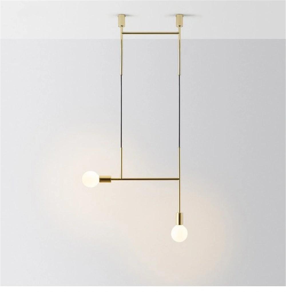 Modern Simple Iron Line Pendant Lights Post-Modern Designer Molecular Hanglamp Living Room Dining Room Restaurant Pendant Lamps
