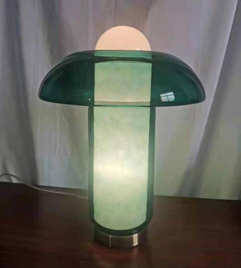 The Green Glass Desk Lamp Creative Study of The Post-Modern Simple Living Room Bedroom Bed Head Atmosphere Designer Personality Lamp