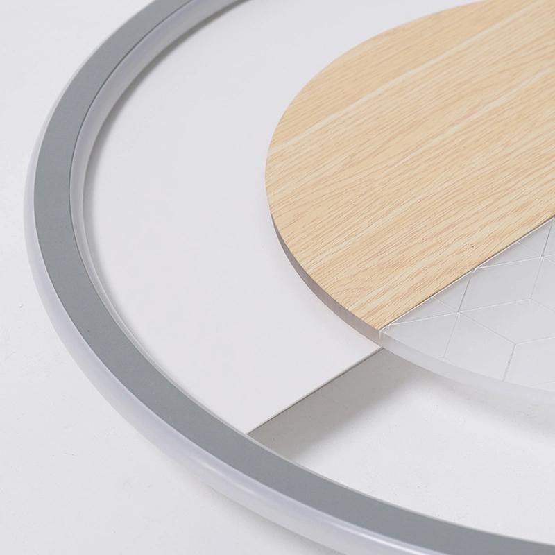 Wood Acrylic Circle Ceiling Light Bedroom Lamp Simple Living Light Bedroom Lamp