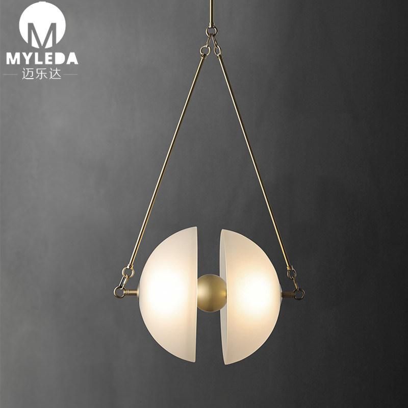 Modern Simple Brass Glass Pendant Lighting Light for Children Room, Dining Room, Kitchen or Bedroom.