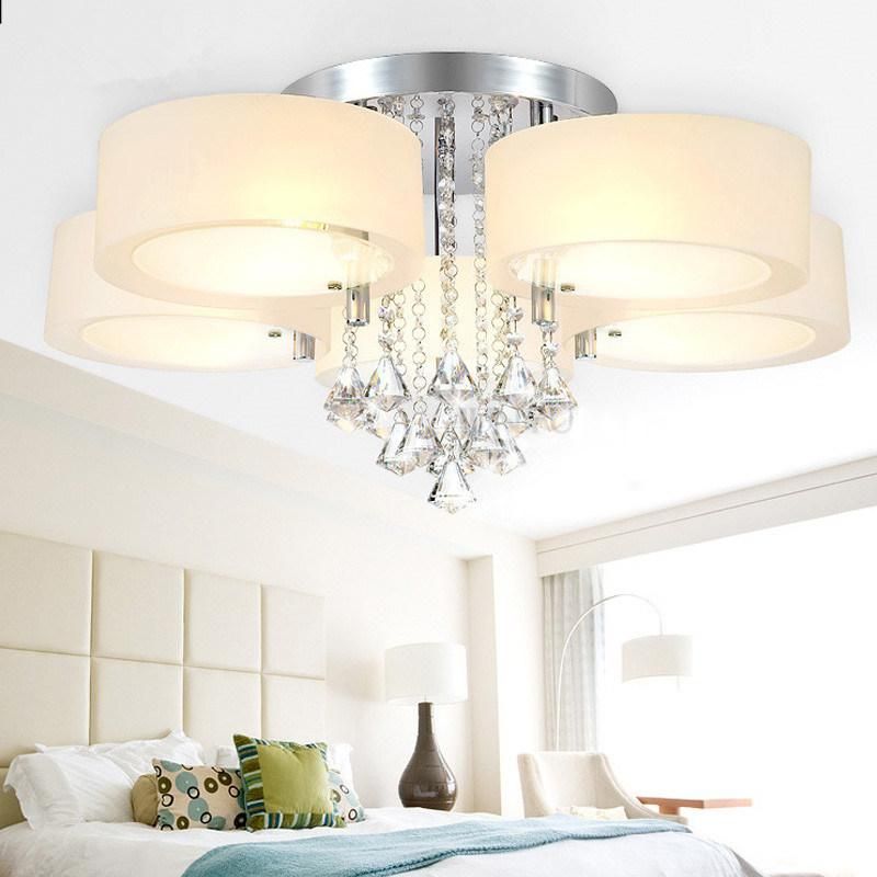 Round Crystal Ceiling Lamp with Acrylic Lampshade for Indoor Home Lighting Fixtures (WH-CA-38)