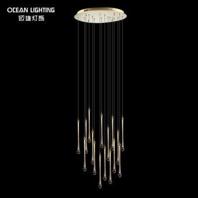 Indoor Water Drop Warm Lighting 3000K Metal Crystal 16*3W Chandelier