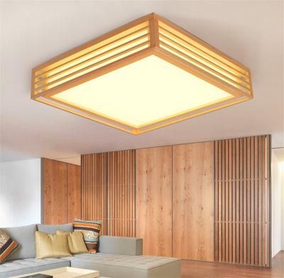 Natural Wood Living Room Lamp Japanese Style LED Home Ceiling Light (WH-WA-35)