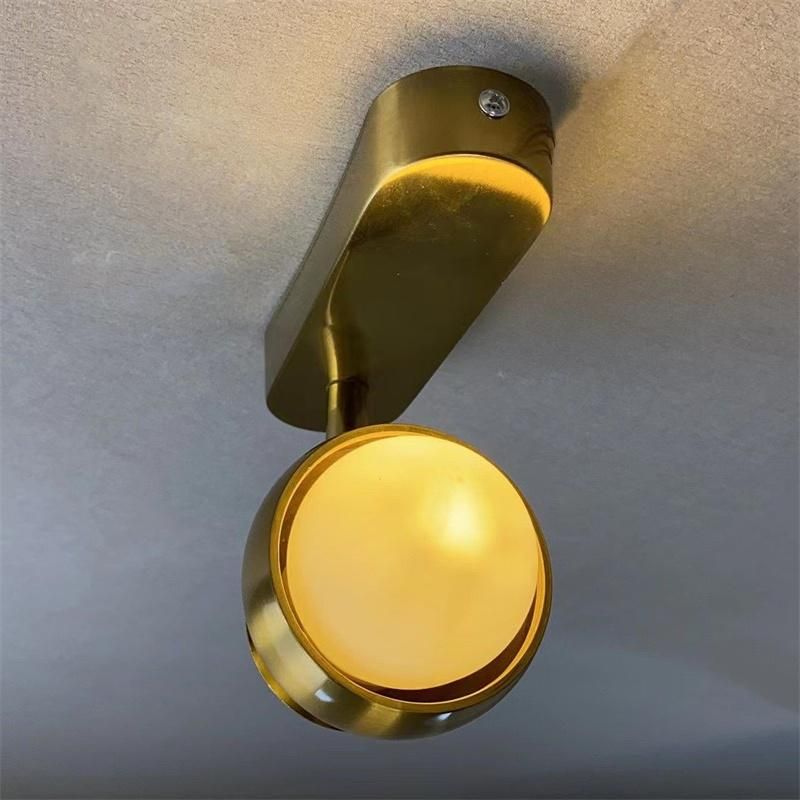 Nordic Luxurious Bedroom Bedside Wall Lamp Gold Copper Natural Color Small Wall Lamp Living Room Background Wall Decor LED Lamp
