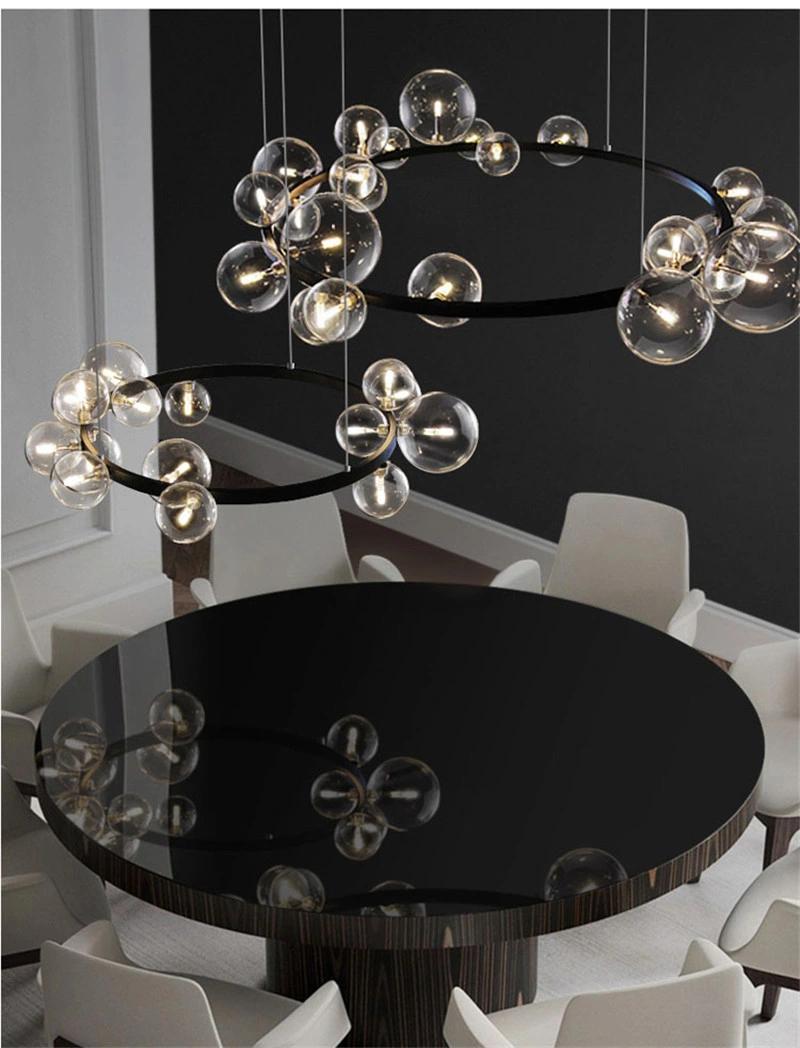 Hanging Lights Clear Glass Round Ball Globe Pendant Light