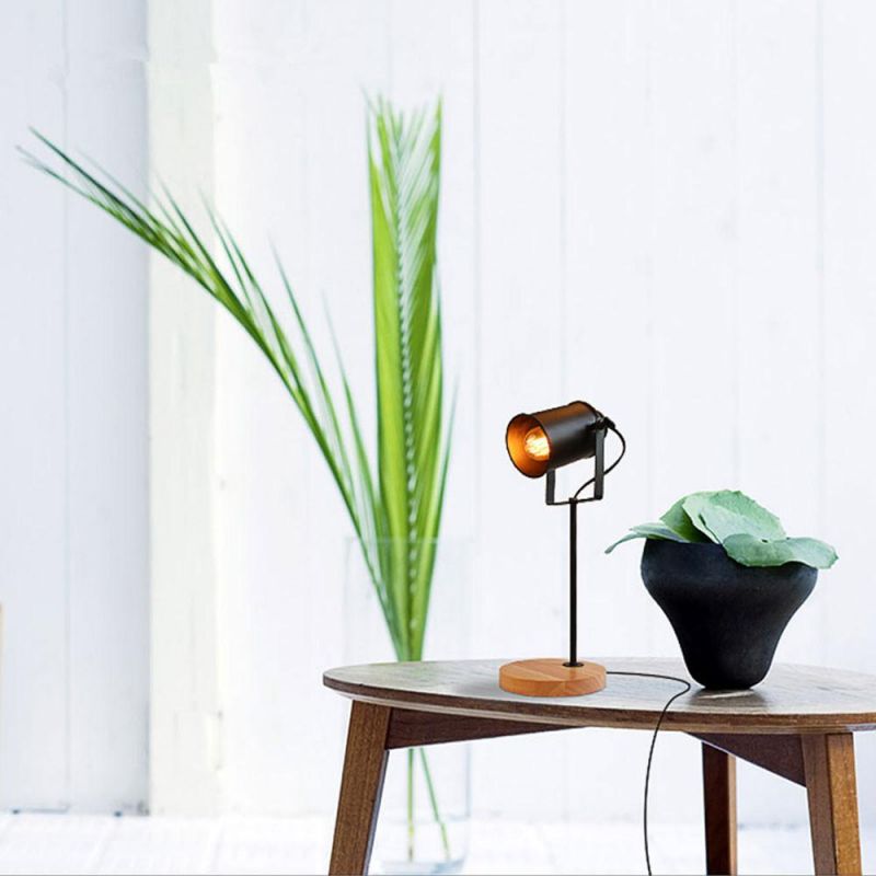 American Table Lamp Ascelina Vintage Loft Wooden LED Desk Lamp (WH-VTB-35)