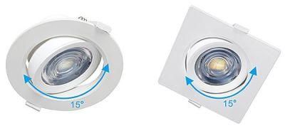 CCT Changeable PBT and Aluminum 5W 7W Round Square Rotatable Recessed LED Indoor IP54 Downlight