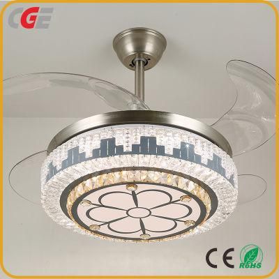 3 Color Remote Control LED European Style Ceiling Fan Light