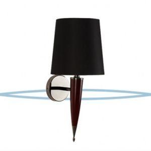 Brushed Nickel and Black Finish Hotel Wall Lamp