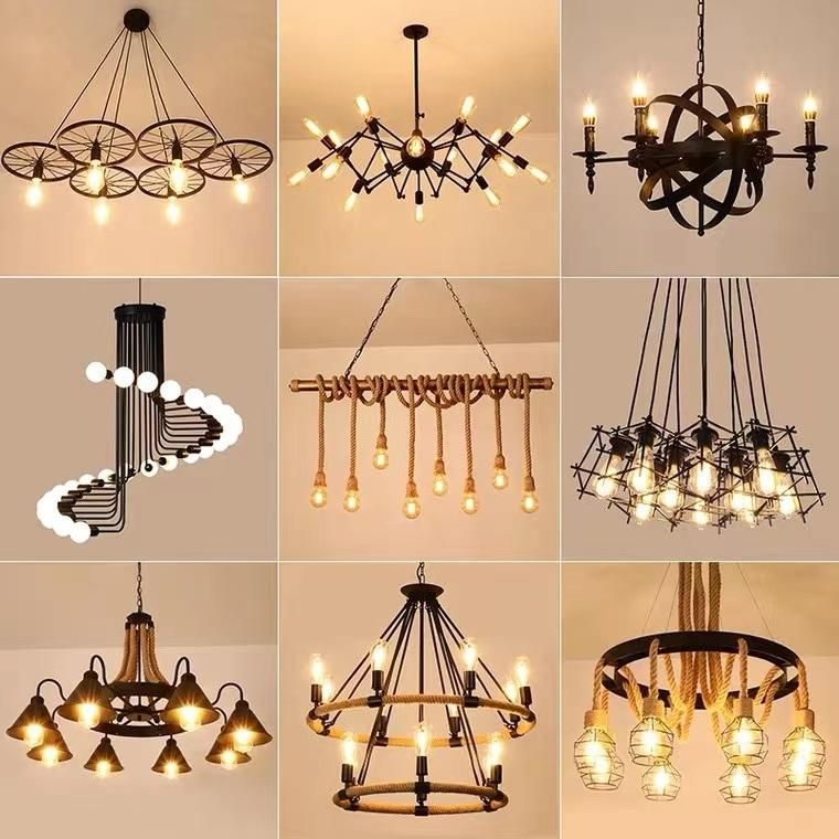 American Type Iron Pendant Hanging Light Chandeliers Modern Decorative Pendant Light