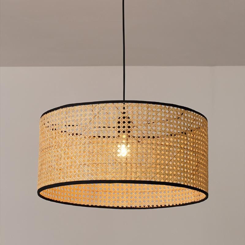 Vintage Rattan Lamp Pendant Lights Farmhouse Style Handmade Restaurant Round Ball Chandelier (WH-WP-50)