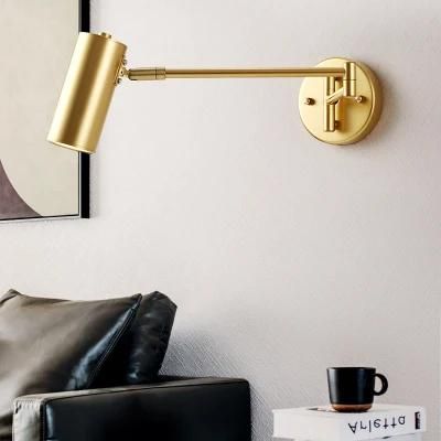 Bedroom Bedside Reading Light Modern Study Folding Telescopic Rocker Arm Wall Lamp