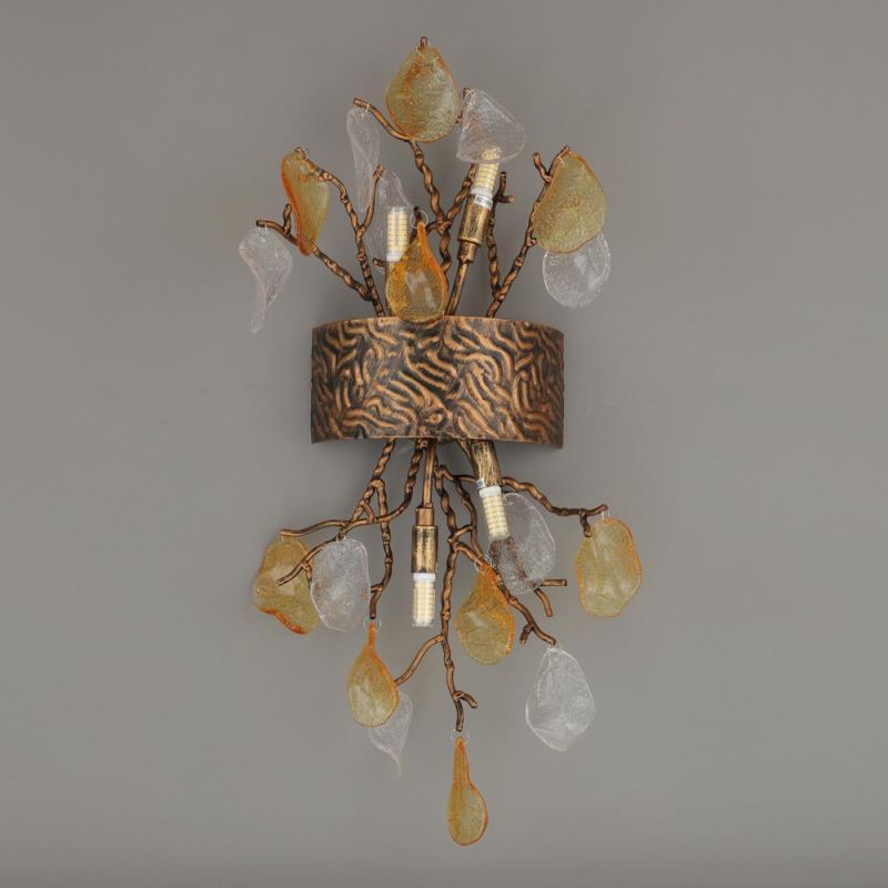 2022 Meerosee Wholesale Brass Golden Wall Lamp Modern Copper Wall Sconce Light Fixture for Living Room Corridor Indoor Decor
