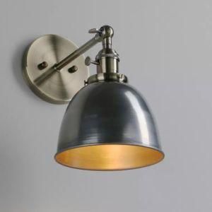 Chrome Modern Indoor Iron Bracket Lamp with Lampshade