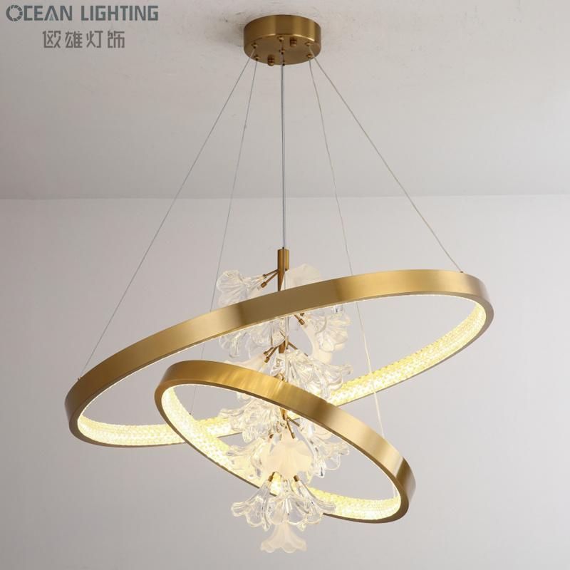 Ocean Lamp Latest New Decorative Modern Chandelier LED Crystal Round Metal Pendant Lighting