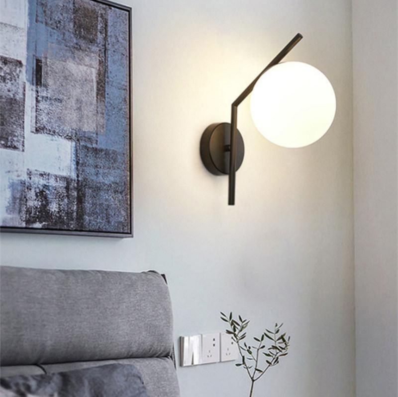 Black Gold Nordic Glass Wall Lamp LED Indoor Moon Wandlamp Bedroom Indoor Wall Lamp (WH-OR-111)
