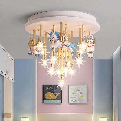 Nnicorn Shape LED Cute Bedroom Lights for Girls Baby Room Light for Kids Room Chandelier (WH-MA-137)