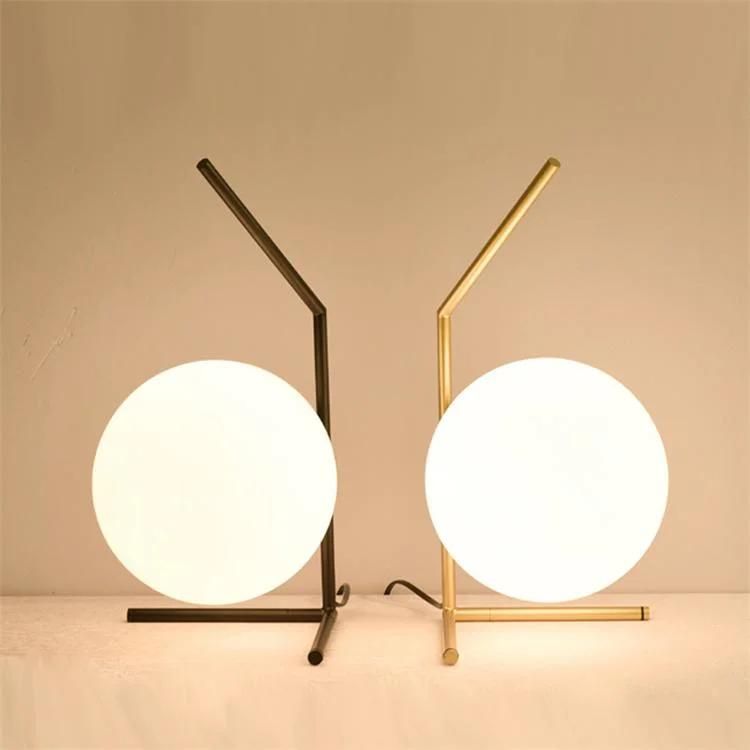 Glass Spherical Vertical Table Lamp Nordic Sofa Ball Table Lamp