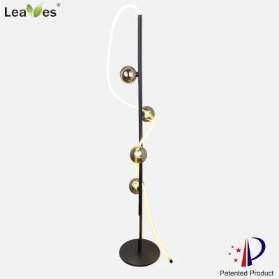 Floor Lamp CE Certification LED 36W Warm White 3000K Glass Shade Modern Style Indoor Decoration Lighting Floor Light with Push Button Switch