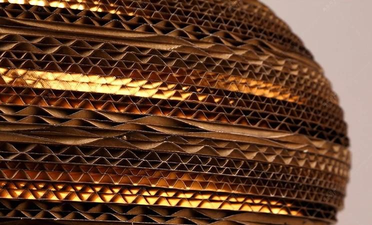 Vintage Style Corrugated Paper Hanging Pendant Lights for Decoration