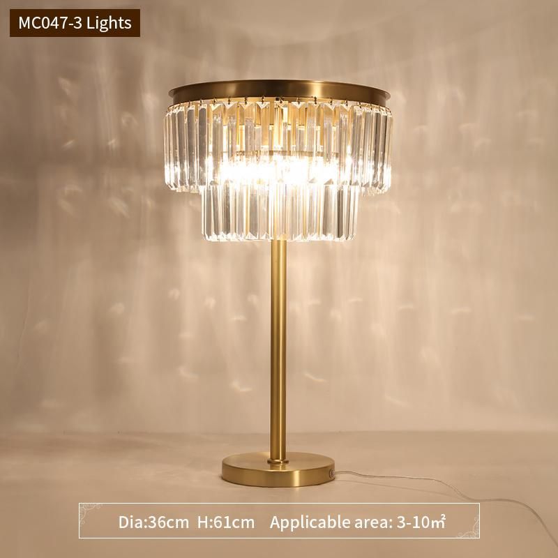 Crystal Table Lamp Floor Lamp Light Luxury Modern Creative Lighting Living Room Bedroom Gold Floor Lamp (WH-MFL-80)