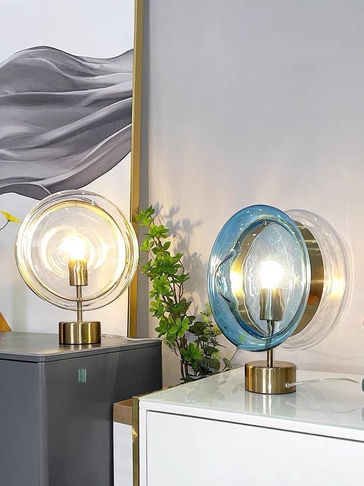 Post Modern Simple and Creative Glass Table Lamp Nordic Exhibition Hall Model Room Study Bedroom Living Room Bedside Table Lamp
