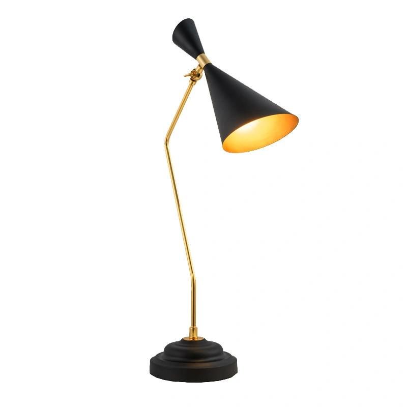 Iron Gold Inside Black Outside Table Lamp Nordic Personality Lamps Fixture for Bedroom Study