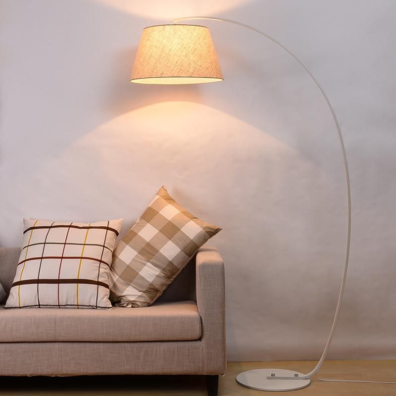 Vertical Arc LED Floor Lamps American Country Cloth Cover Living Room Decoration Floor Light (WH-MFL-17)
