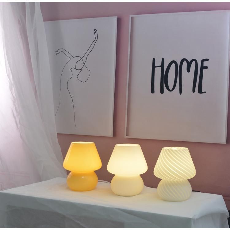 Mushroom Kids OEM Custom Glass Nordic Lamp LED Table Desk Lamp for Kid