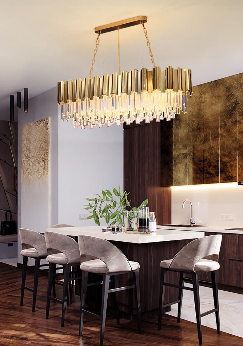 Post Modern Gold Luxury Dining Room Crystal Chandelier