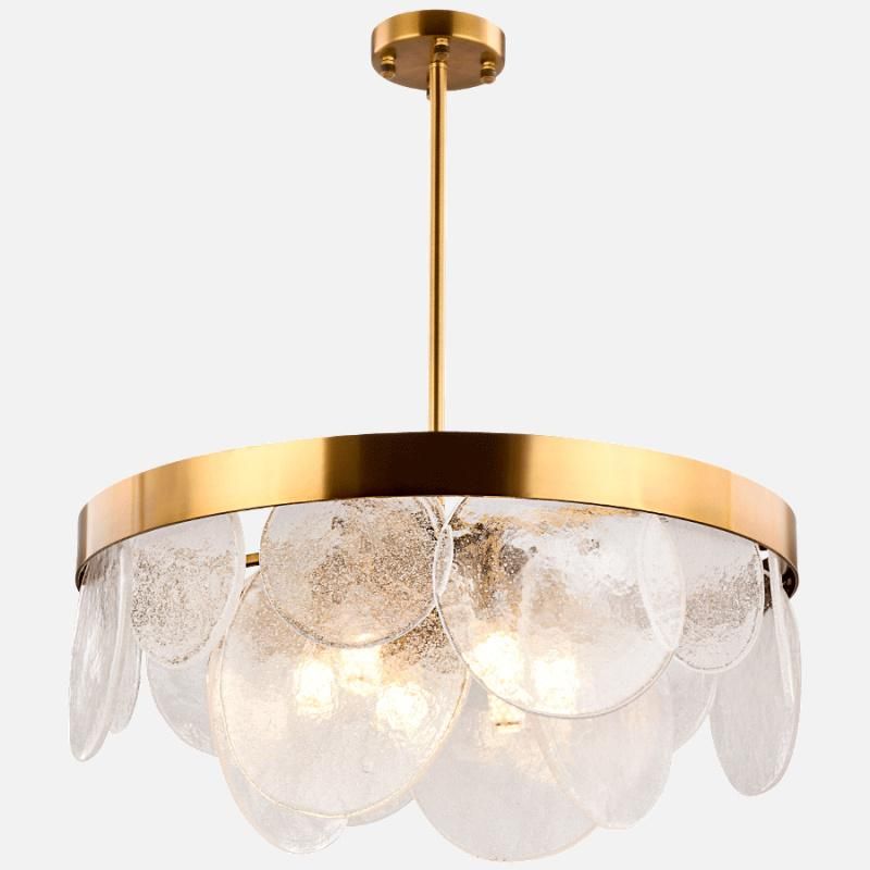 Vintage Style Round Crystal Chandelier Living Room Lamp Pendant Lamp