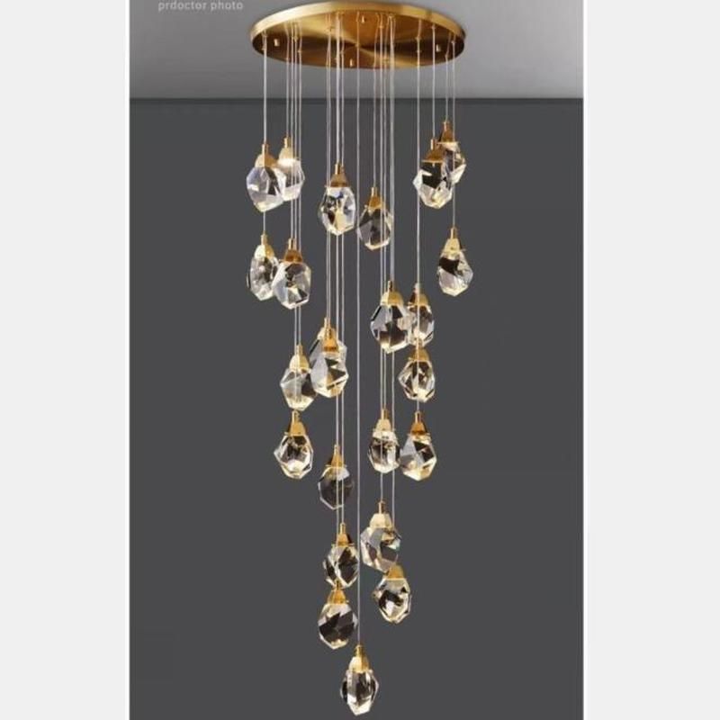 Nordic Pendant Lamps Design Diamond Long Wire Light LED Pendant Lights Decoration Stairs Suspended Lights (WH-AP-119)