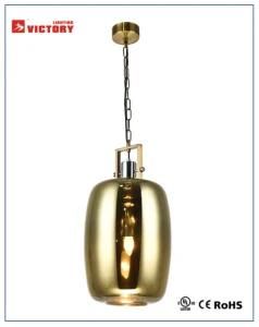 Modern Elegant Gold Round Glass Pendant Lamp for Hotel Project