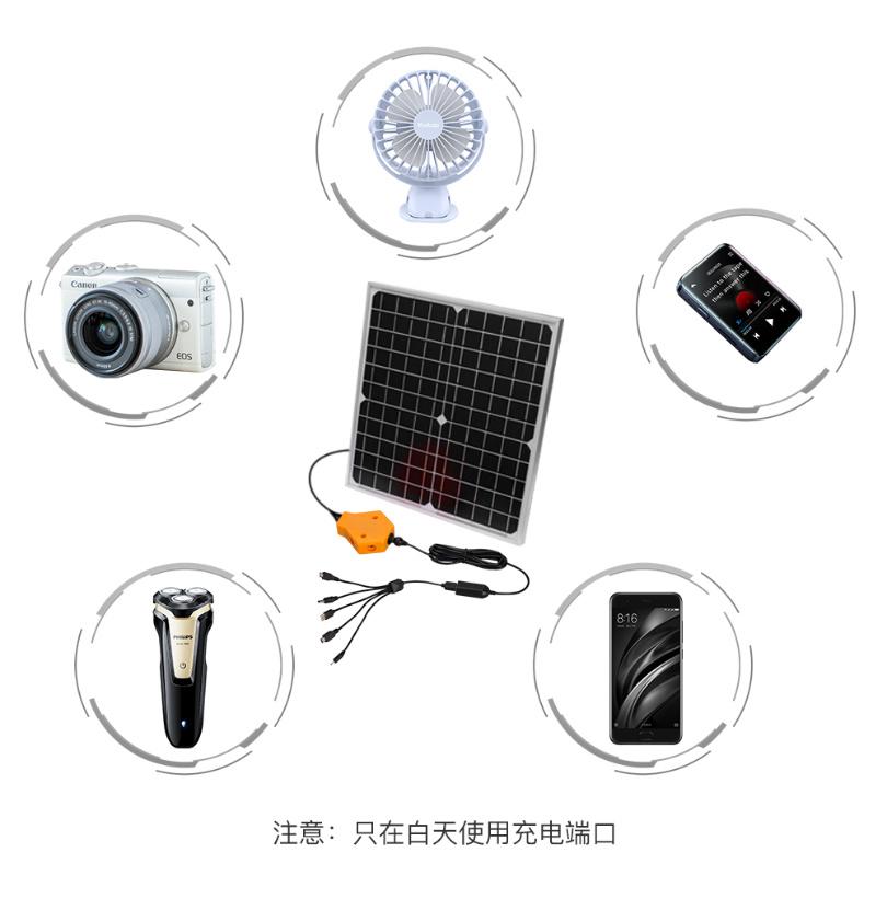 Portable Solar Lighting System Easy Carry Personal Solar Power Generator with Extra LED Bulbs Solar Home Light System Kit