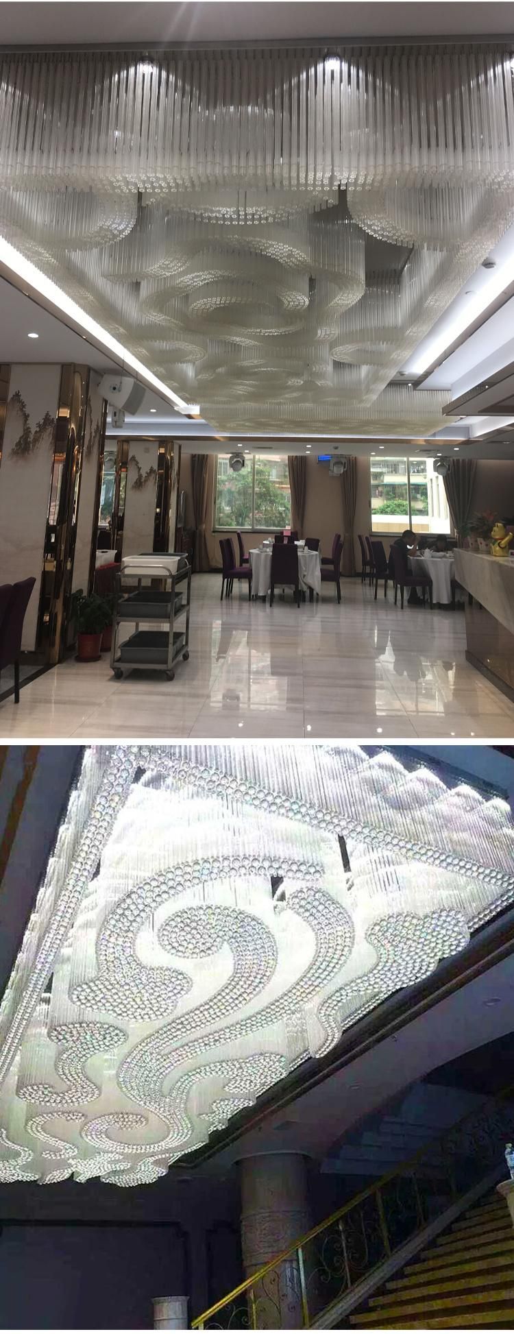 New Design Modern Luxury Project Custom Large Glass Stair Hotel Chandelier Ceiling Lamp