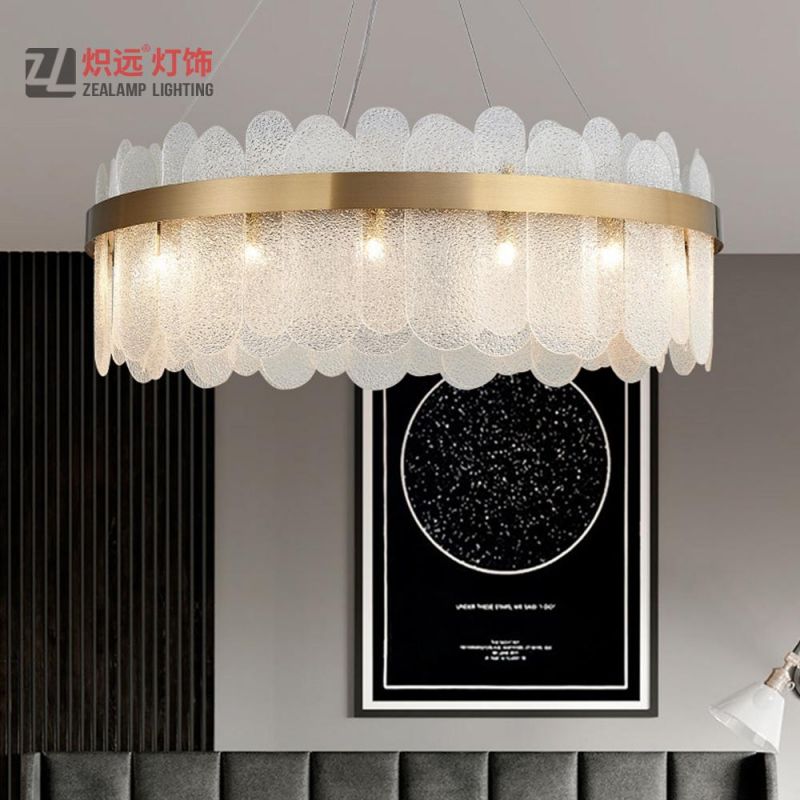 Round Hotel Living Room Modern Acrylic Chandelier Lamp