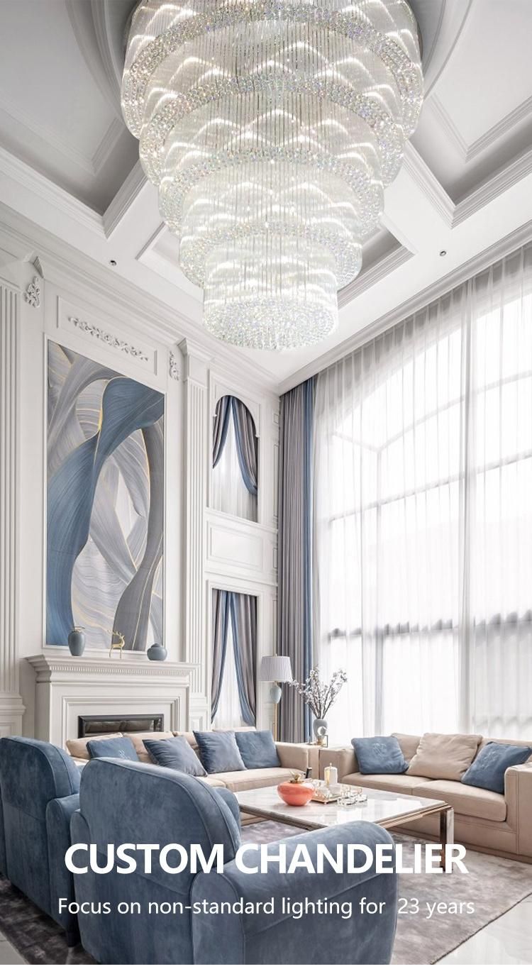 Luxury Modern Style Decoration Commercial Center Banquet Hall Custom LED Chandelier Lamp