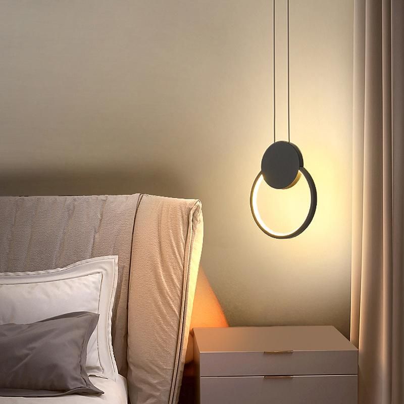 Modern Line Pendant Lamp Coffee Bedside Background Brandyn Minimalistic Frame Pendant Lamp (WH-AP-289)