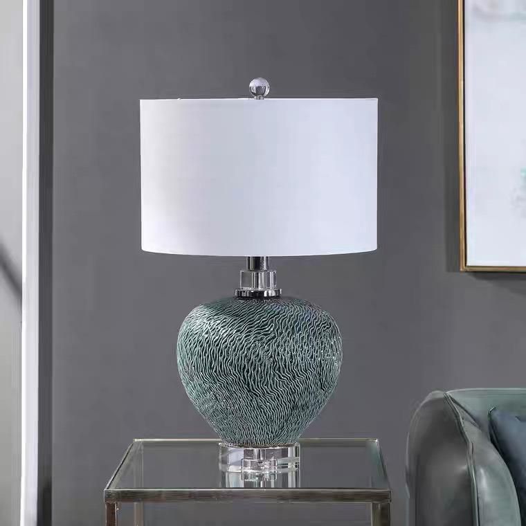 Table Lamp American Style Simple Import New Ceramic Crystal Study Living Room Villa Creative Lamp