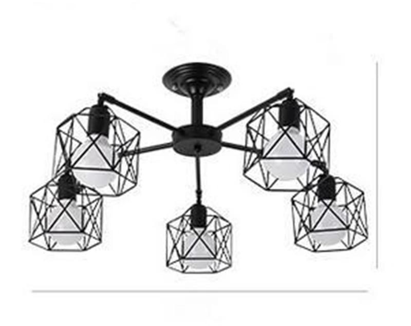 American Iron Chandelier Cage Kitchen Bedroom Living Room Home Decor Black Chandelier Lighting (WH-VP-64)